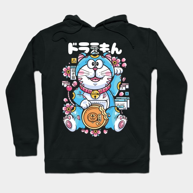 Maneki Neko Doraemon Hoodie by Bear Noise